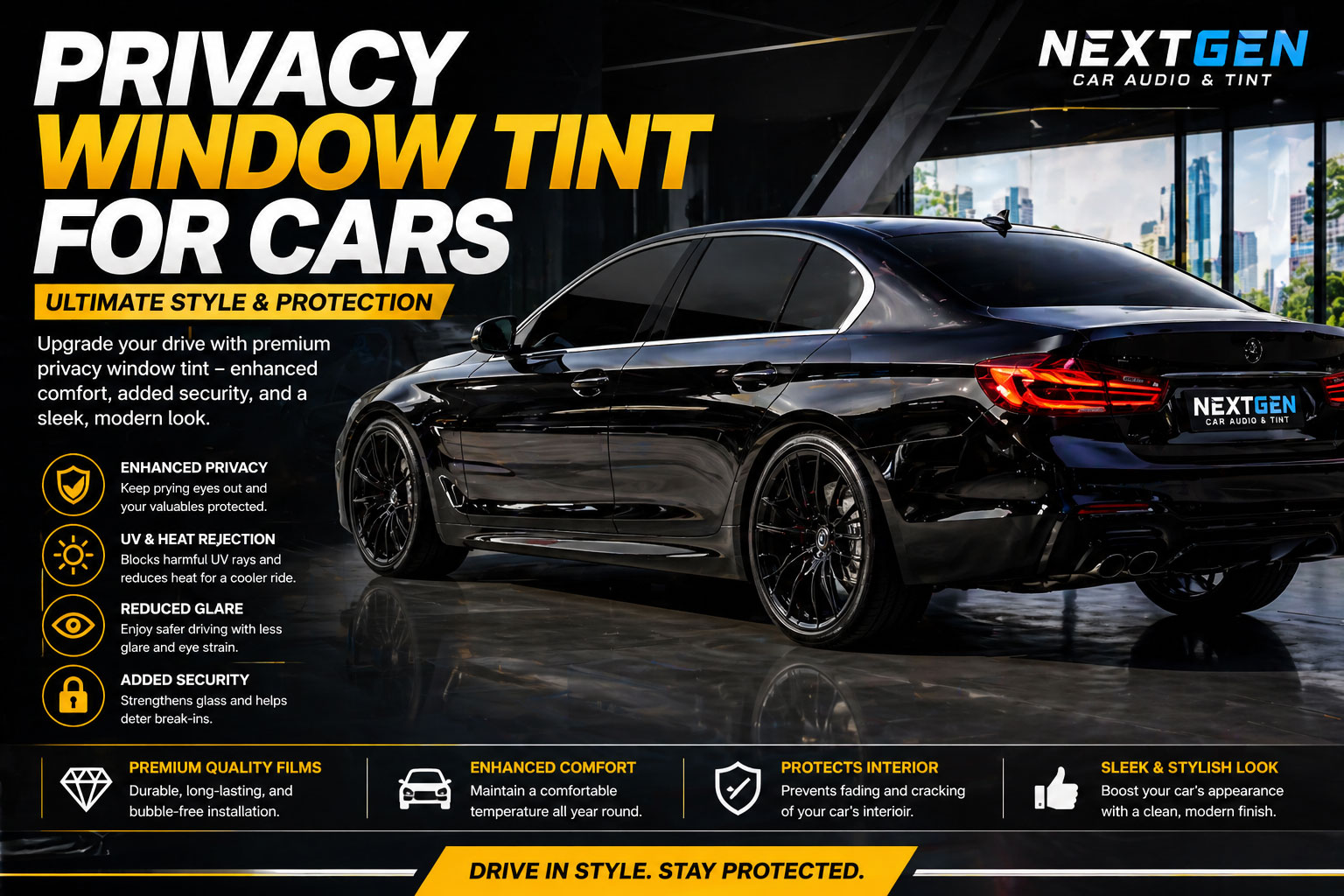 Privacy Window Tint for Cars | Ultimate Style & Protection